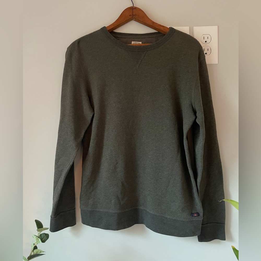 Faherty Men's Olive Green Crewneck Sweatshirt